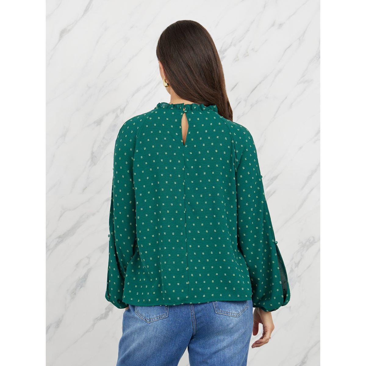 بلوزة بتفاصيل دوبي مع فتحات-women-clothing-shirtsandblouses-blouses-image-5