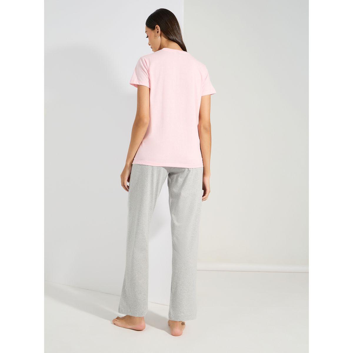 Styli Unwind Cotton Dream Big Embroidered Pocket T-Shirt & Pyjama Set-women-clothing-nightwear-pyjamas-longsets-image-6