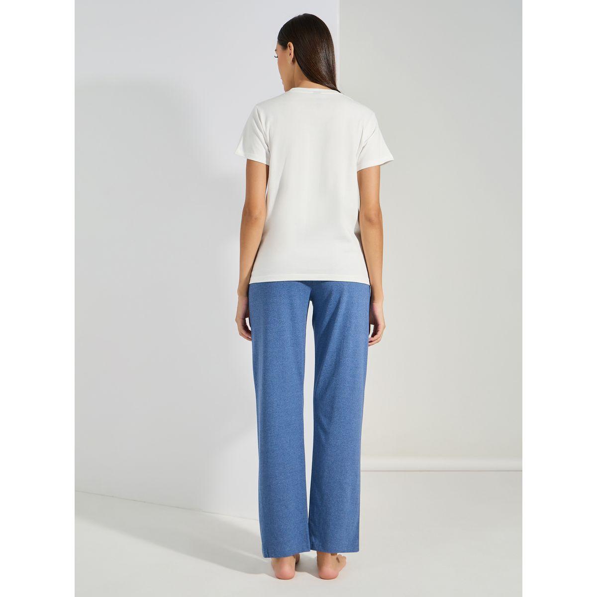 Styli Unwind Cotton Be The Sunshine Embroidered Pocket T-Shirt & Pyjama Set-women-clothing-nightwear-pyjamas-longsets-image-6