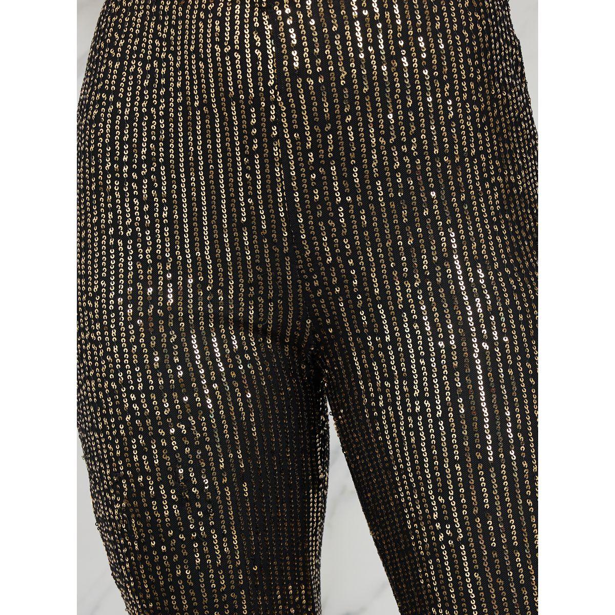 Styli High Rise Sequin Detail Fit and Flare Pants-women-clothing-bottoms-trousers-image-3