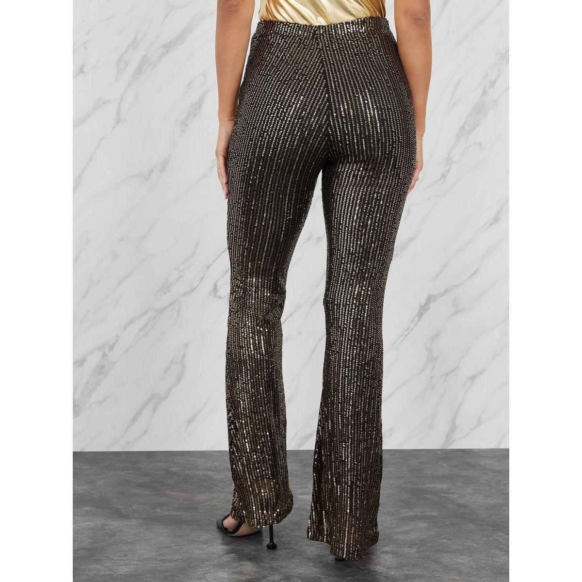 Styli High Rise Sequin Detail Fit and Flare Pants-women-clothing-bottoms-trousers-image-4