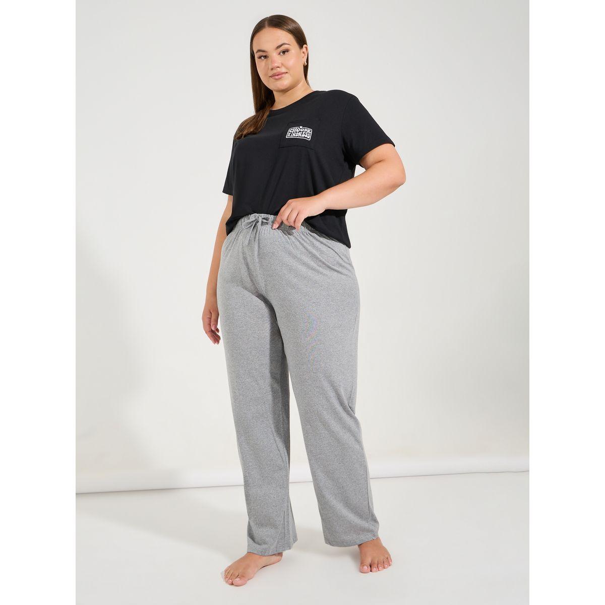 Styli Plus Size Choose Kindness Embroidered Pocket T-Shirt & Pyjama Set-women-clothing-nightwear-pyjamas-longsets-image-4