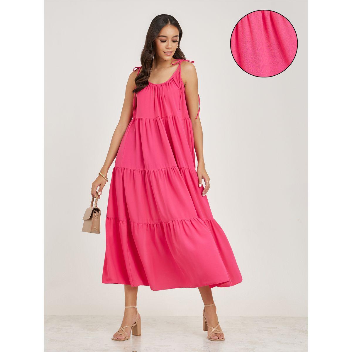 فستان ميدي سادة بلا اكمام مع كسرات-women-clothing-dresses-image-4