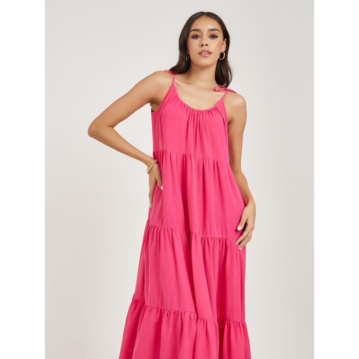 فستان ميدي سادة بلا اكمام مع كسرات-women-clothing-dresses-image-3