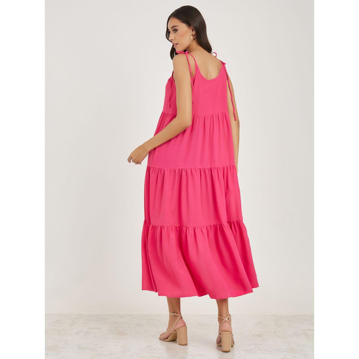 فستان ميدي سادة بلا اكمام مع كسرات-women-clothing-dresses-image-1