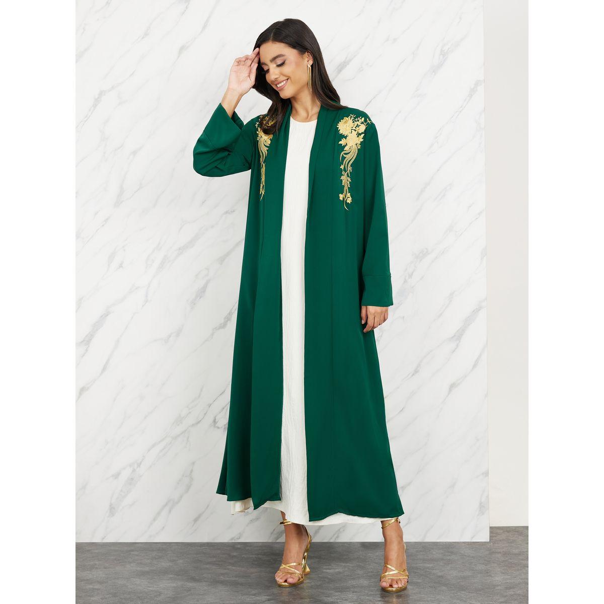 Styli Embroidered Regular Fit Maxi Kimono with Self Tie Up-women-clothing-shirtsandblouses-shirts-image-2