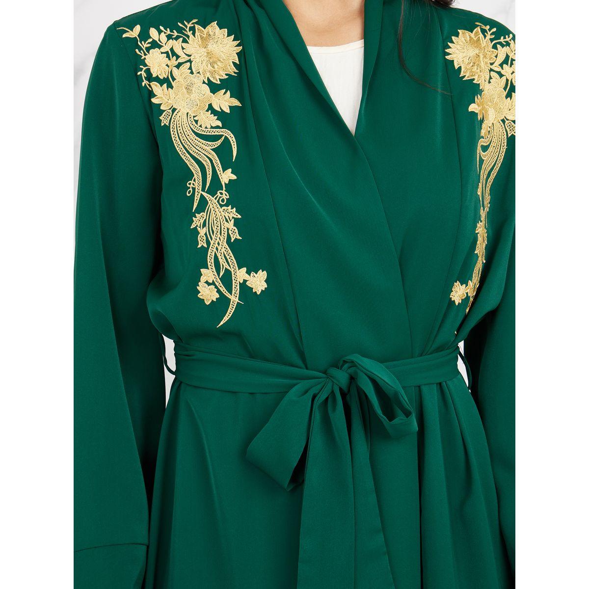 Styli Embroidered Regular Fit Maxi Kimono with Self Tie Up-women-clothing-shirtsandblouses-shirts-image-3