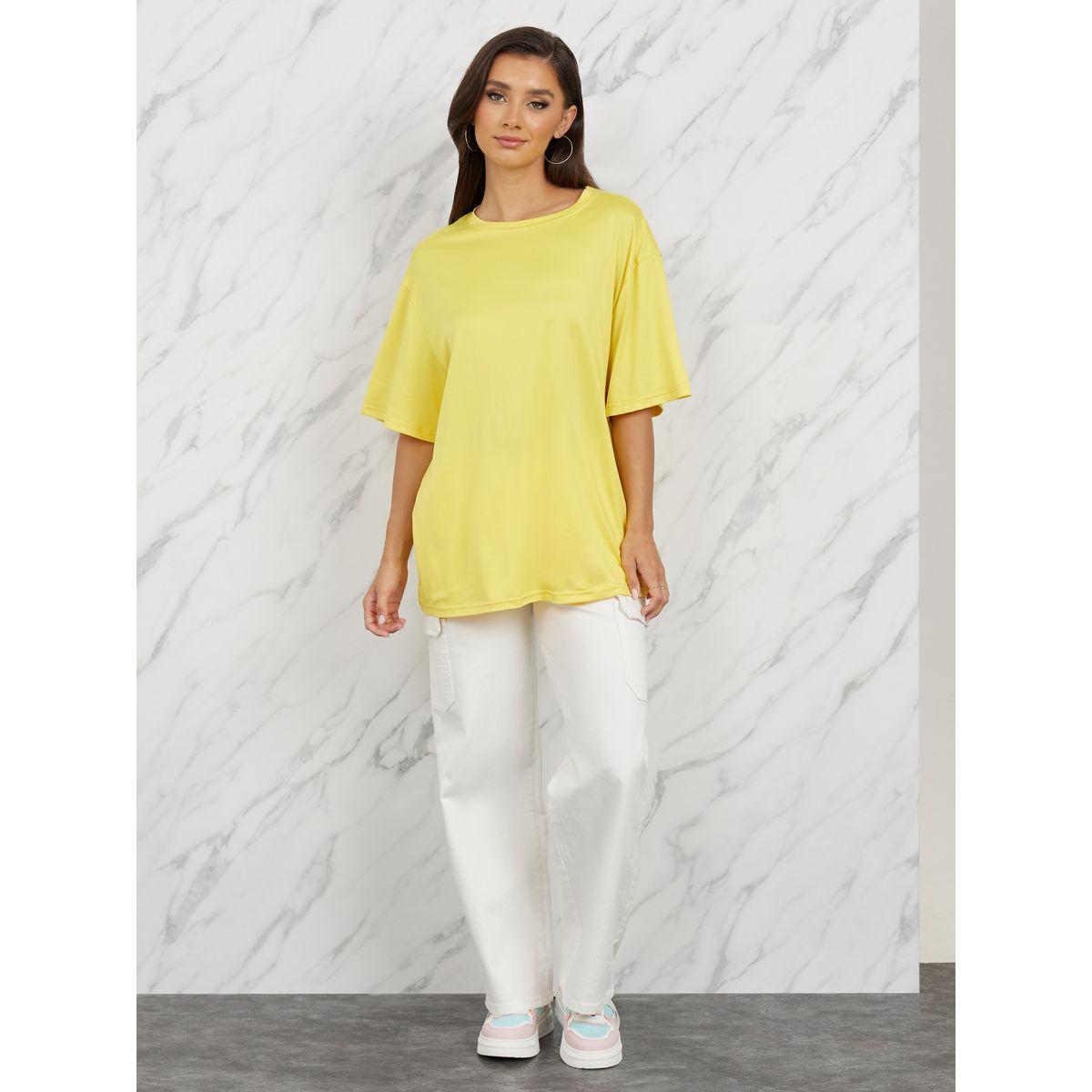 Styli Oversized Back Emoji Slogan Print Drop Shoulder T-Shirt-women-clothing-tshirts-image-3