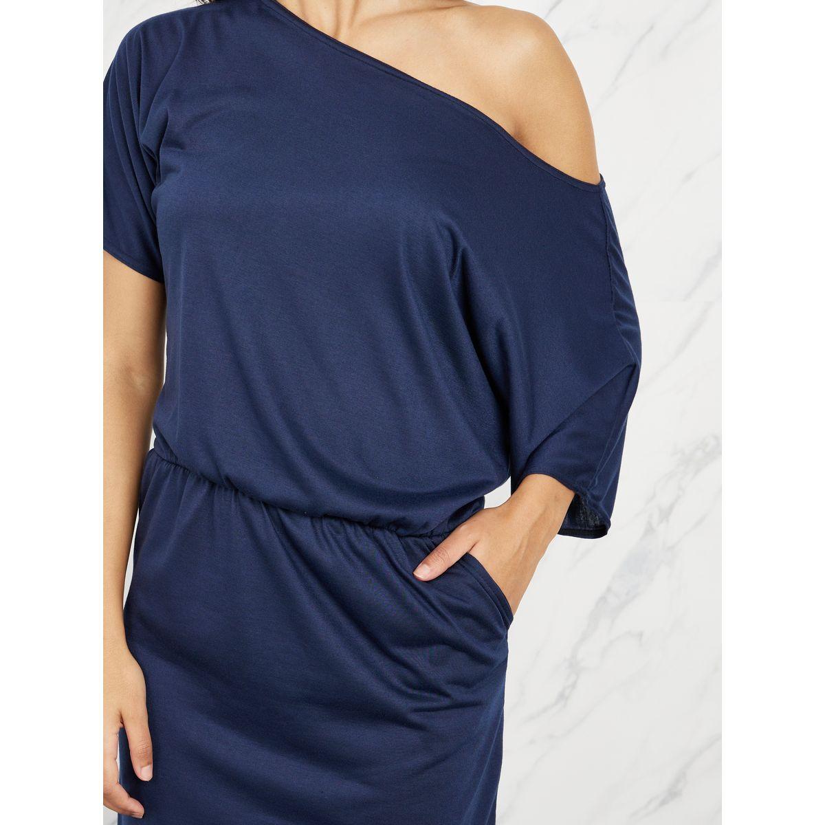 Styli Off Shoulder Neck Sheath Maxi Dress with Side Slit Detail-women-clothing-dresses-image-3