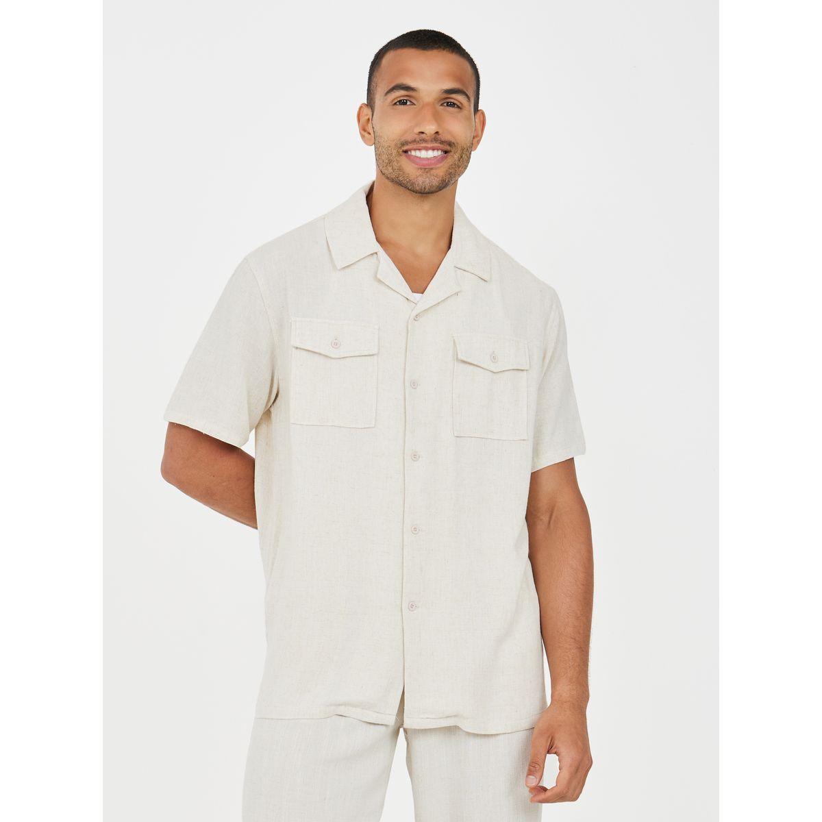 قميص بنسيج كتان مع قصة مريحة-men-clothing-shirts-image-2