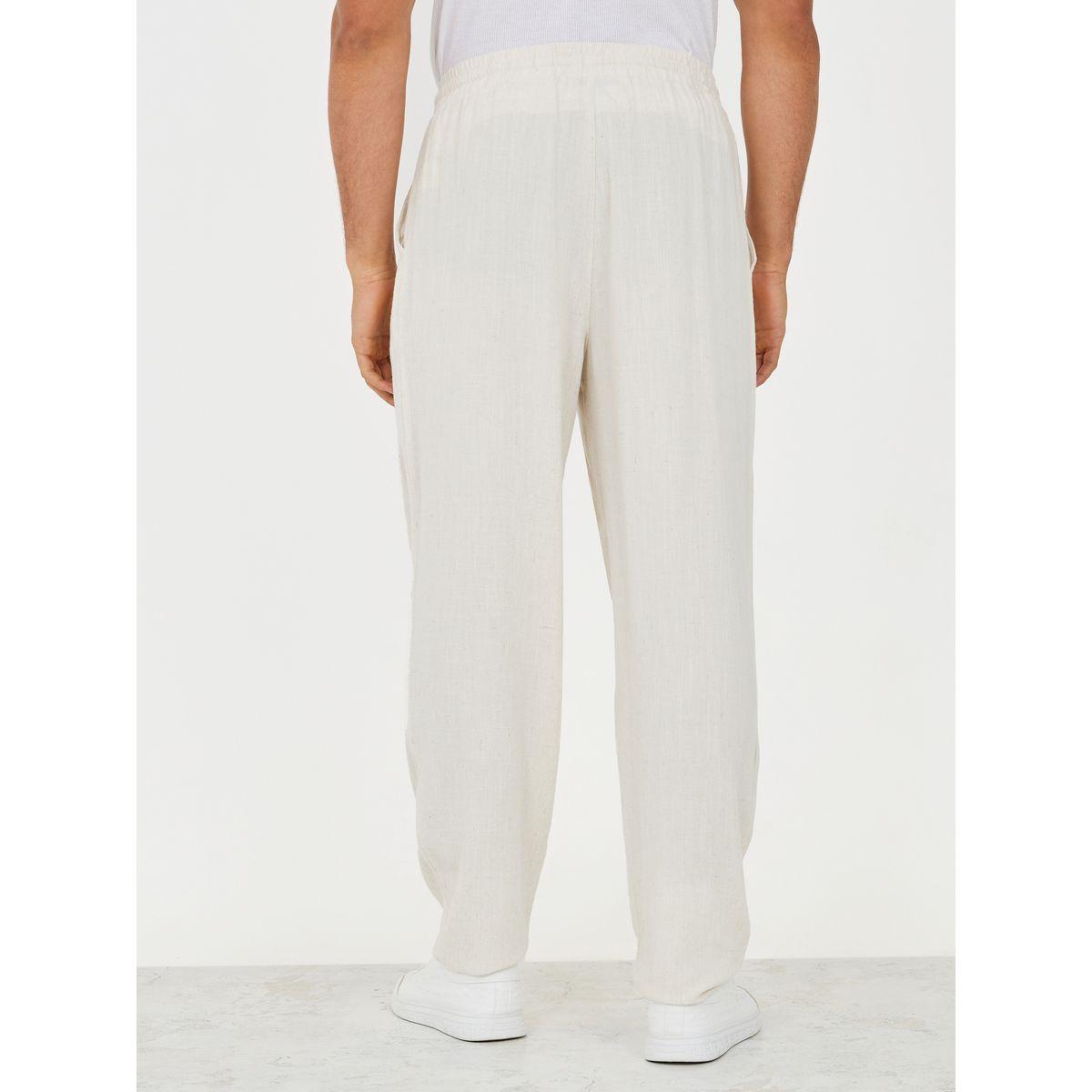 بنطال بنسيج كتان مع قصة بالون-men-clothing-bottoms-trousersandchinos-trousers-image-5