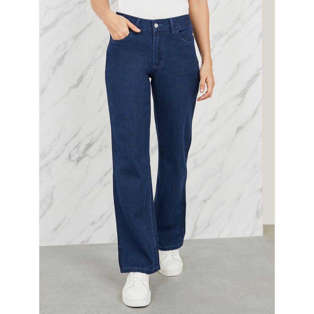جينز بقصة ارجل مستقيمة وخصر متوسط-women-clothing-bottoms-jeans-image-1