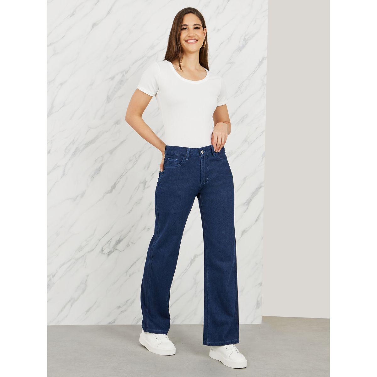 جينز بقصة ارجل مستقيمة وخصر متوسط-women-clothing-bottoms-jeans-image-2