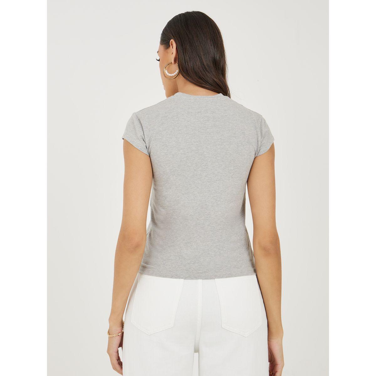 تيشيرت بياقة دائرية واكمام كاب-women-clothing-tshirts-image-5