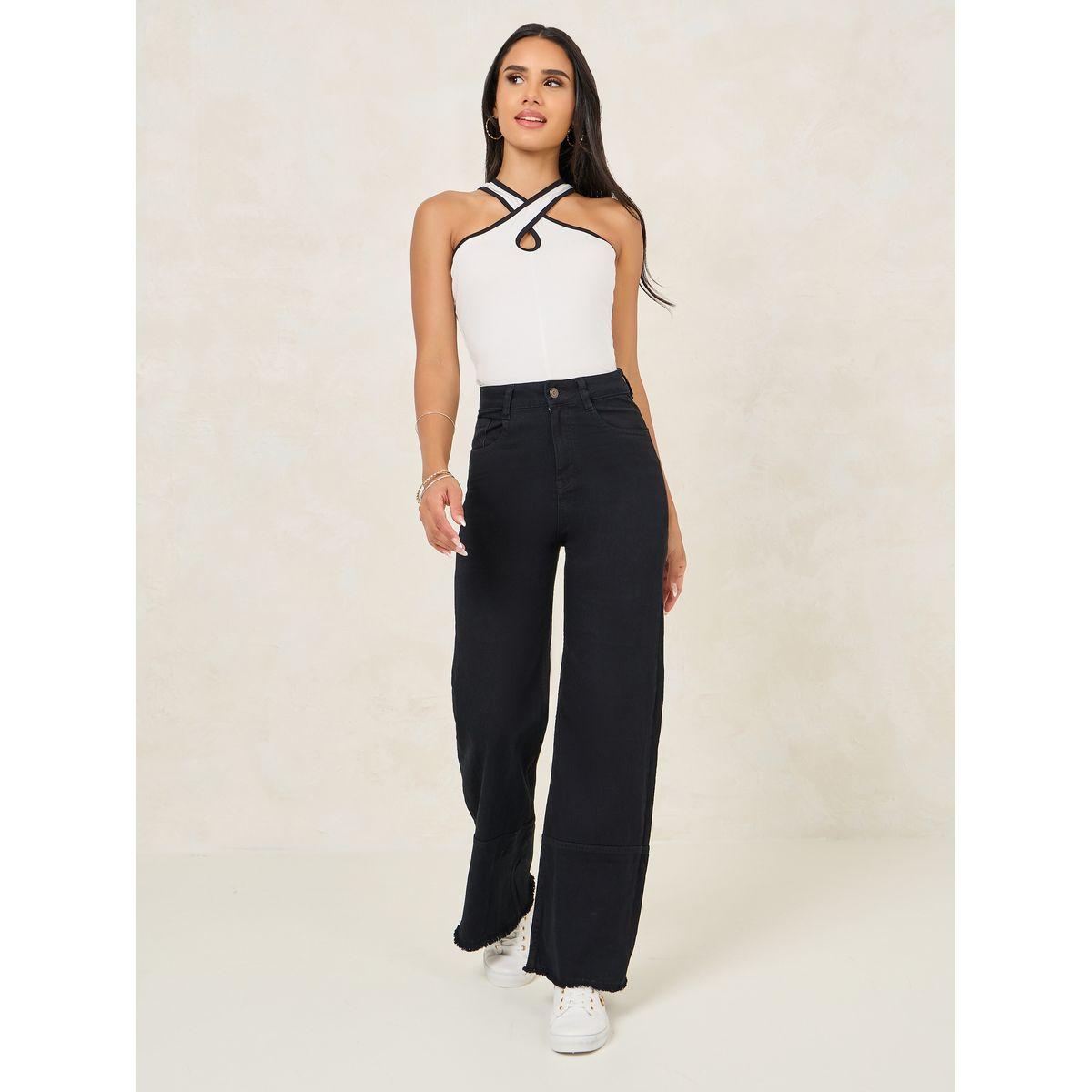 Styli High Rise Wide Leg Jeans with Raw Edge-women-clothing-bottoms-jeans-image-2