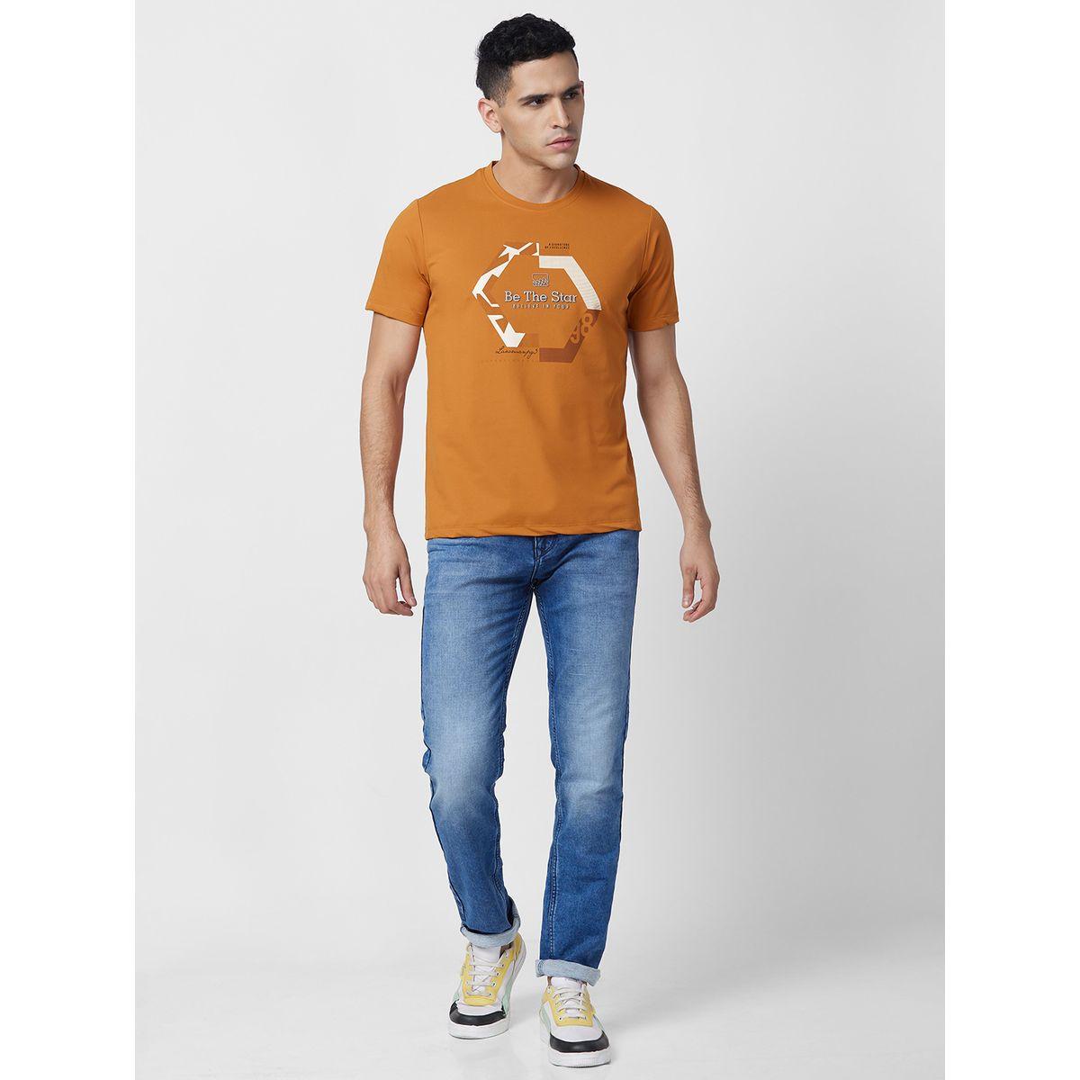 تيشيرت بقصة سليم فت وطبعة كتابة لومان بي جي 3 × ستايلي-men-clothing-tshirtsandpolos-tshirts-image-4