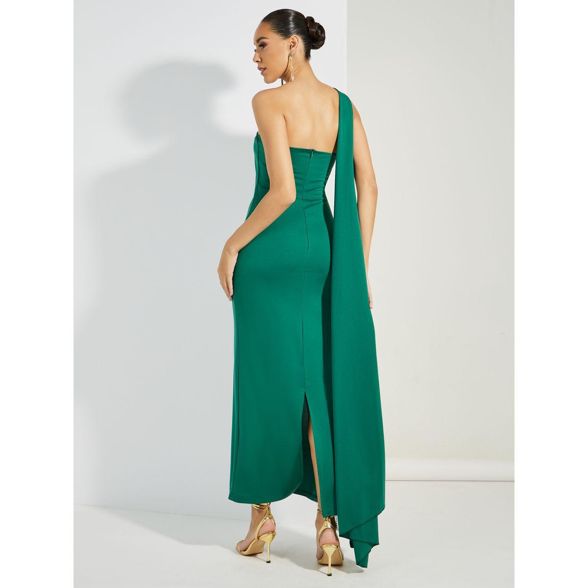 فستان طويل سادة بكتف واحد-women-clothing-dresses-image-4