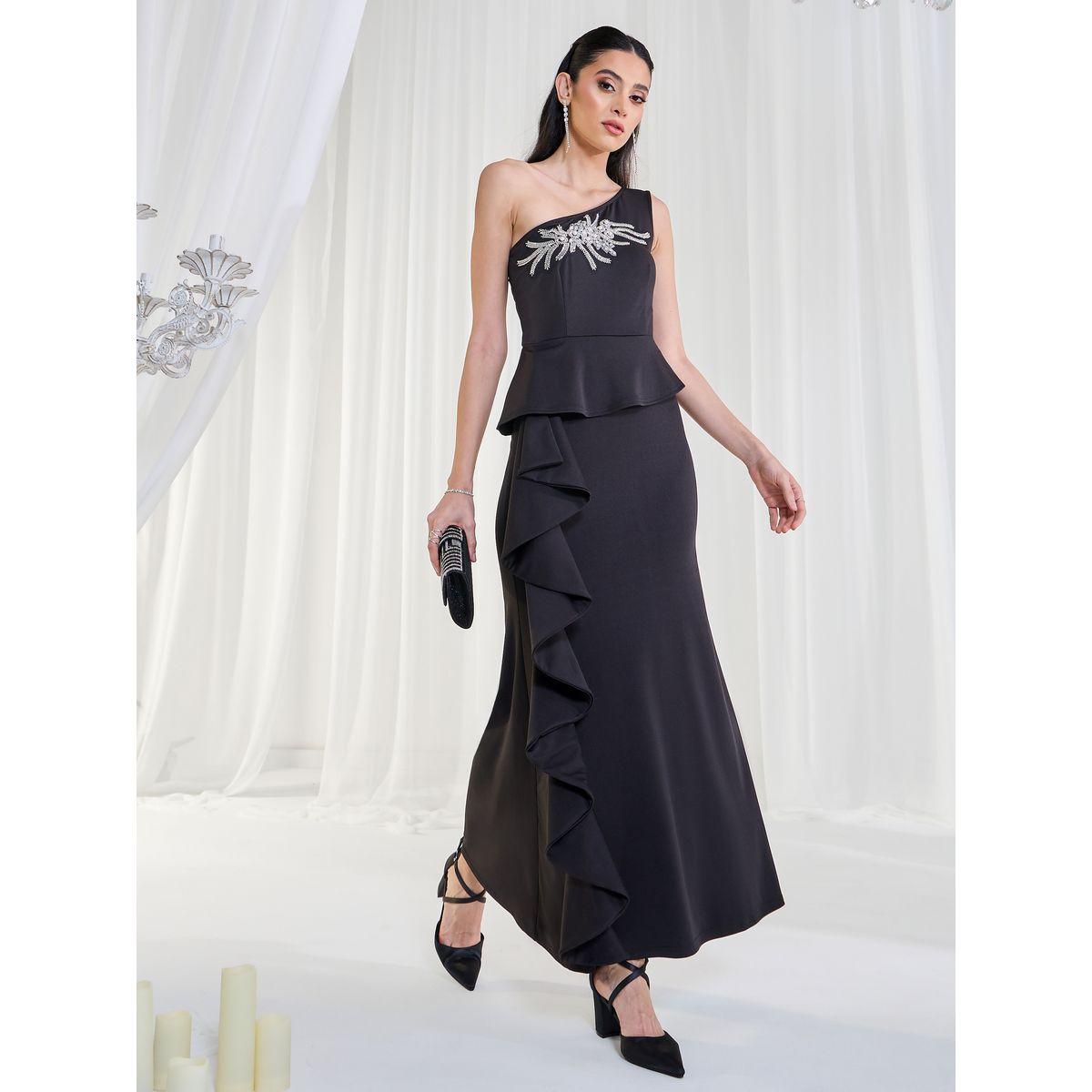 فستان طويل منمق مع كتف واحد-women-clothing-dresses-image-5