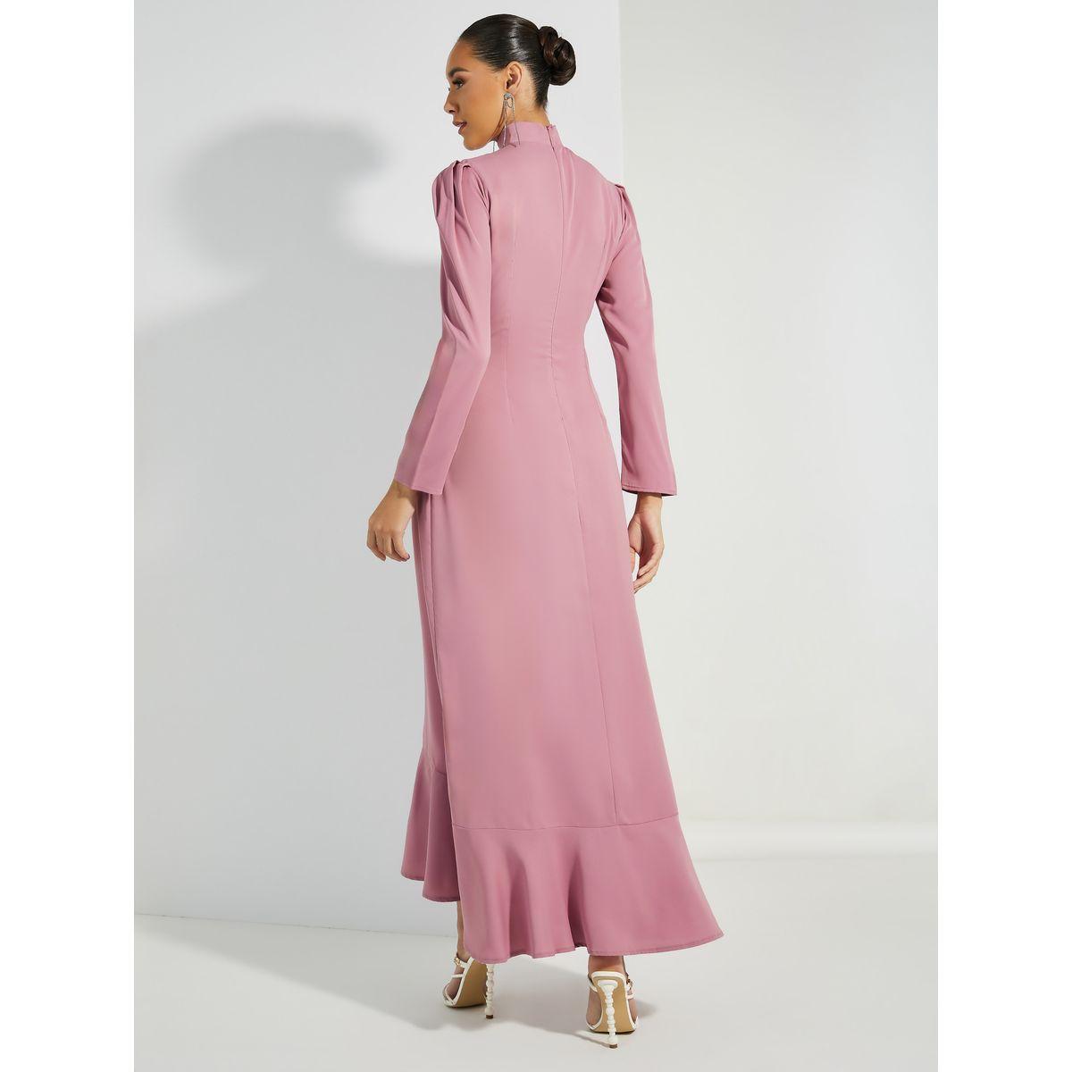 Styli Embellished Waistband Ruffled A-Line Maxi Dress-women-clothing-dresses-image-4