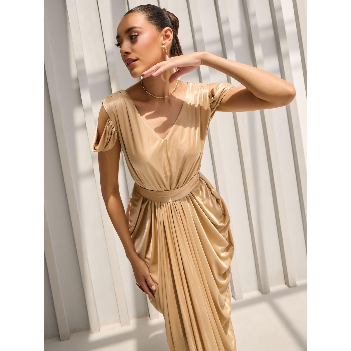 Styli Draped Cold Shoulder Sheath Maxi Dress-women-clothing-dresses-image-3