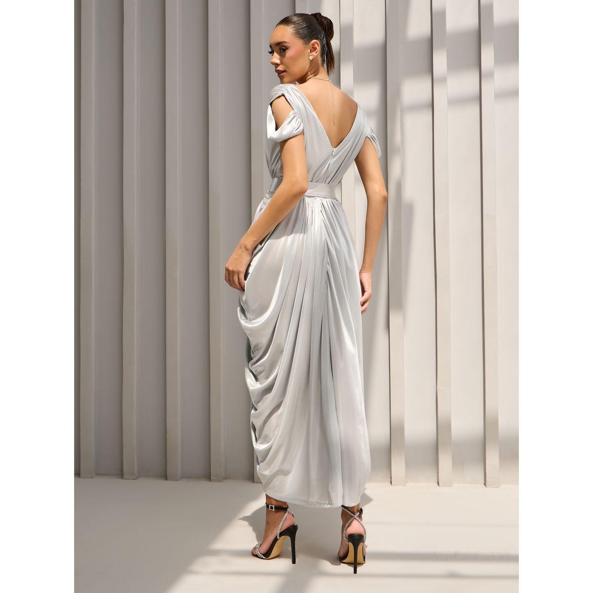 Styli Draped Cold Shoulder Sheath Maxi Dress-women-clothing-dresses-image-5
