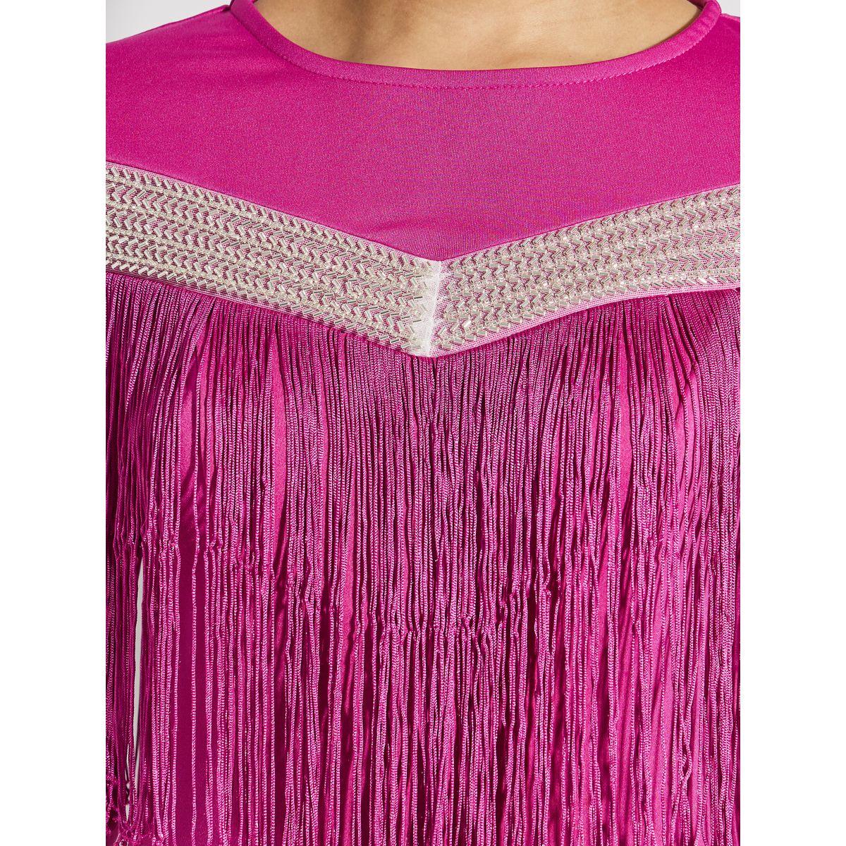 فستان طويل بنمط حورية البحر مع اكمام طويلة وشراشيب-women-clothing-dresses-image-3