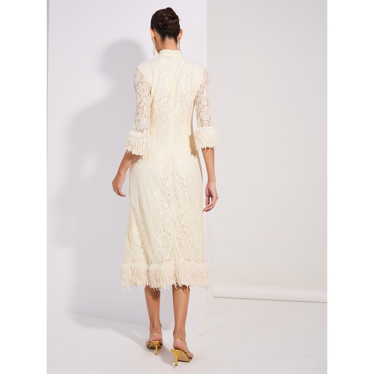 Styli Limited Lace Insert Faux Fur Detail Sheath Midi Dress-women-clothing-dresses-image-4