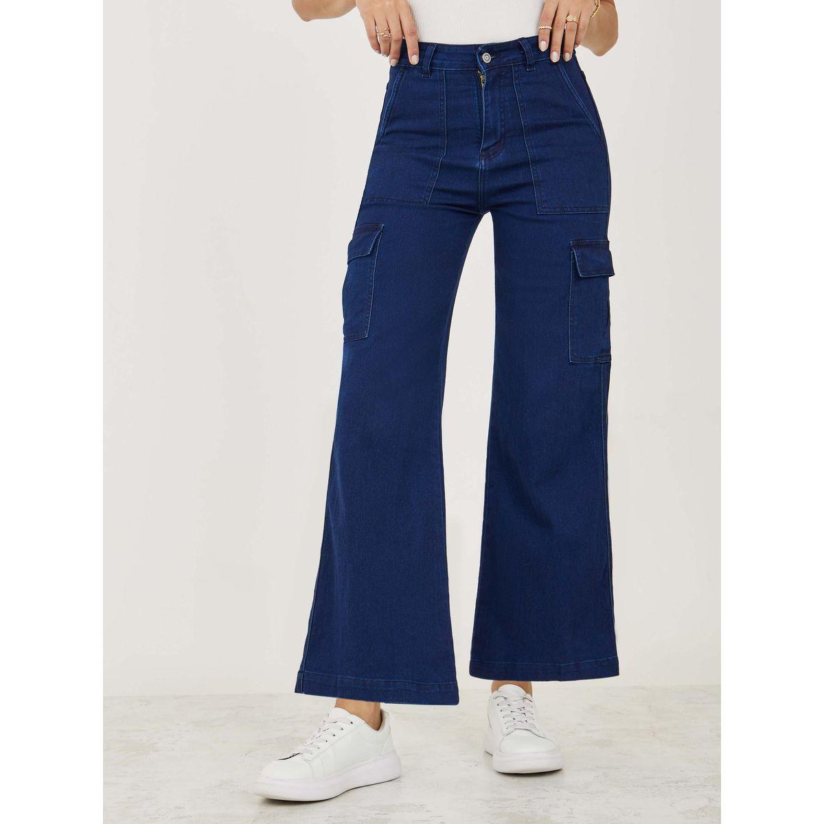 Styli Ankle Length Flared Cargo Jeans-women-clothing-bottoms-jeans-image-1