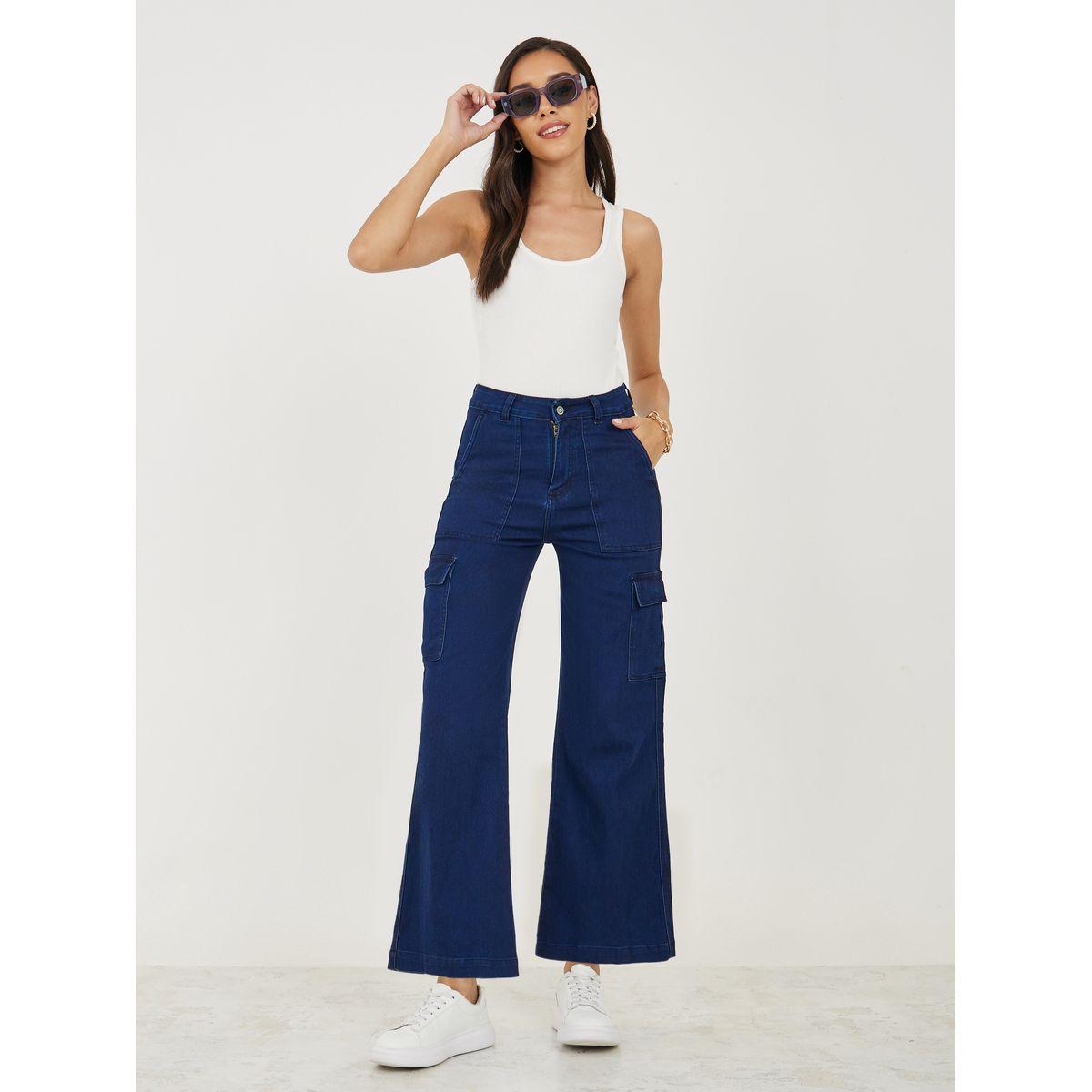 Styli Ankle Length Flared Cargo Jeans-women-clothing-bottoms-jeans-image-2