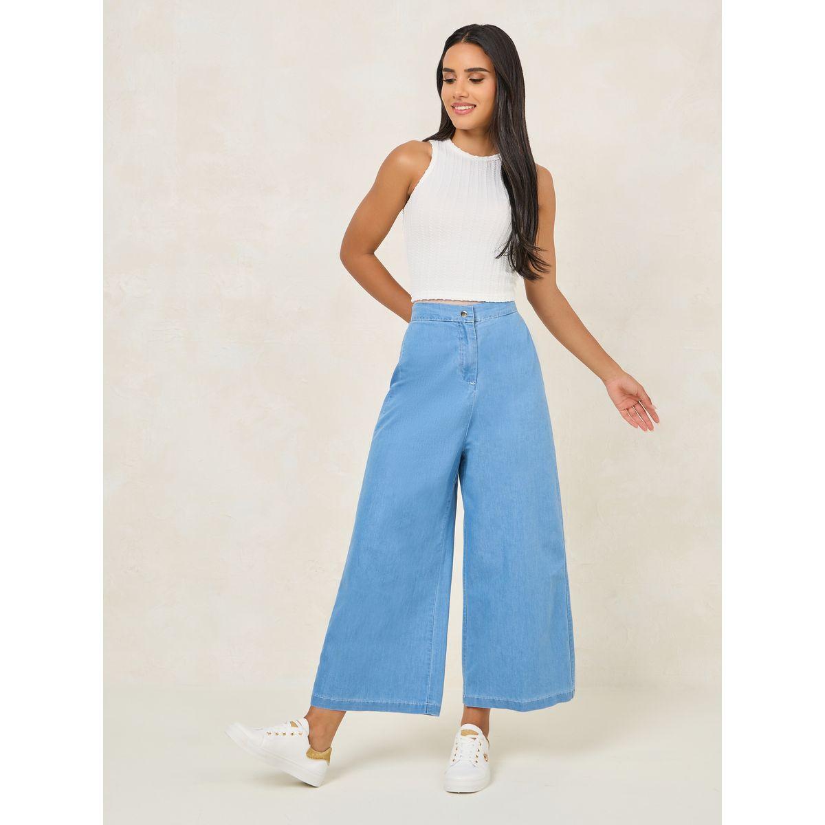 Styli Lightweight Wide Leg Jeans with Button-Zip Closure-women-clothing-bottoms-jeans-image-2