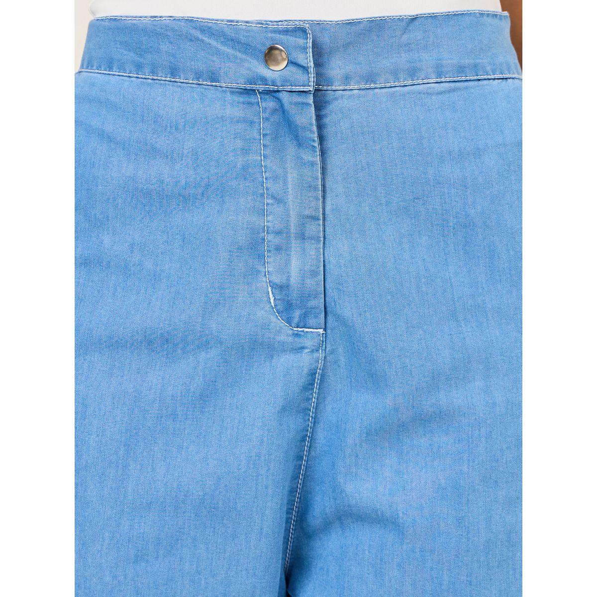 بنطال بارجل واسعة مع زر وسحَّاب غلق-women-clothing-bottoms-jeans-image-3