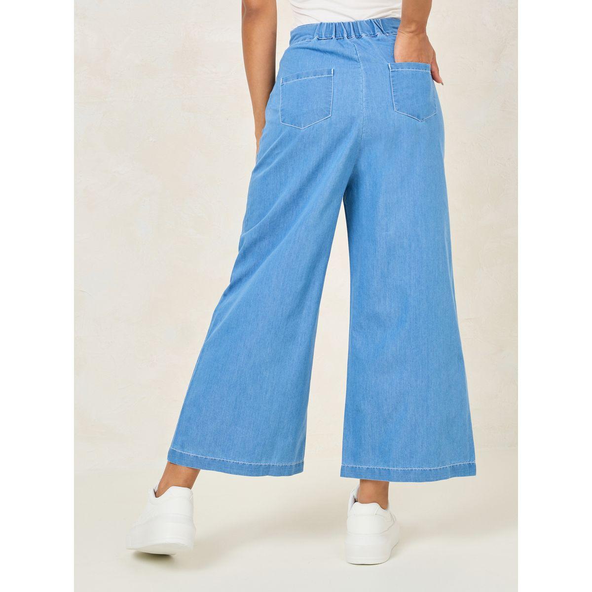 بنطال بارجل واسعة مع زر وسحَّاب غلق-women-clothing-bottoms-jeans-image-4