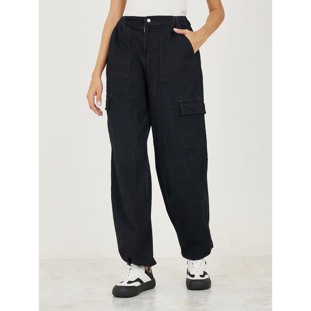 Styli Wide Leg Cargo Jeans with Toggle Detail-women-clothing-bottoms-jeans-image-1