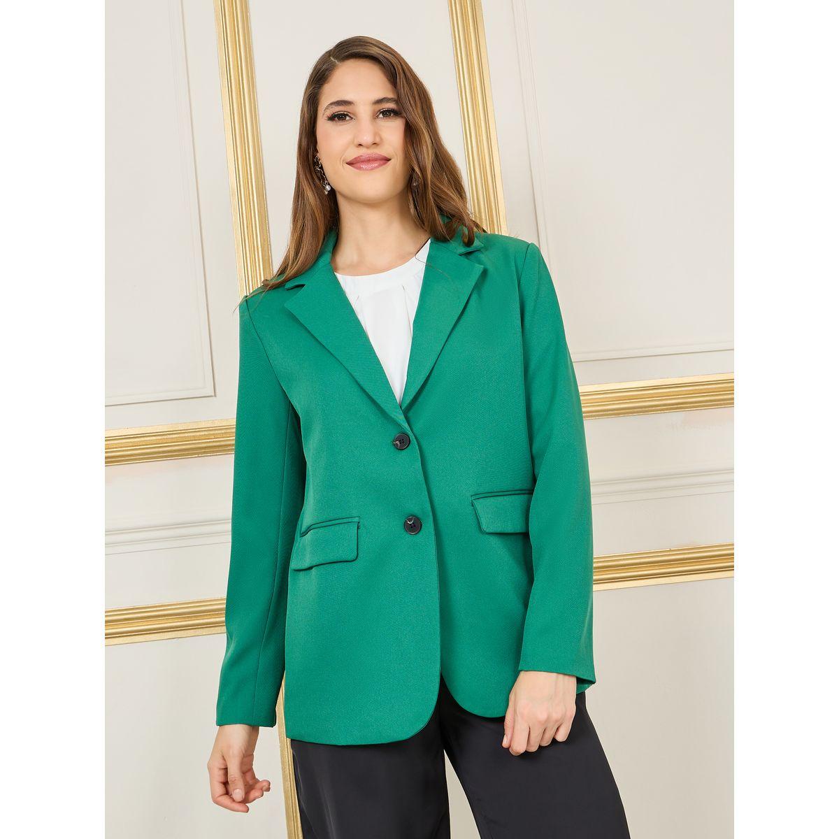 بليزر سادة بقصة عادية مع ازرار وجيوب-women-clothing-coatsandjackets-blazers-image-1