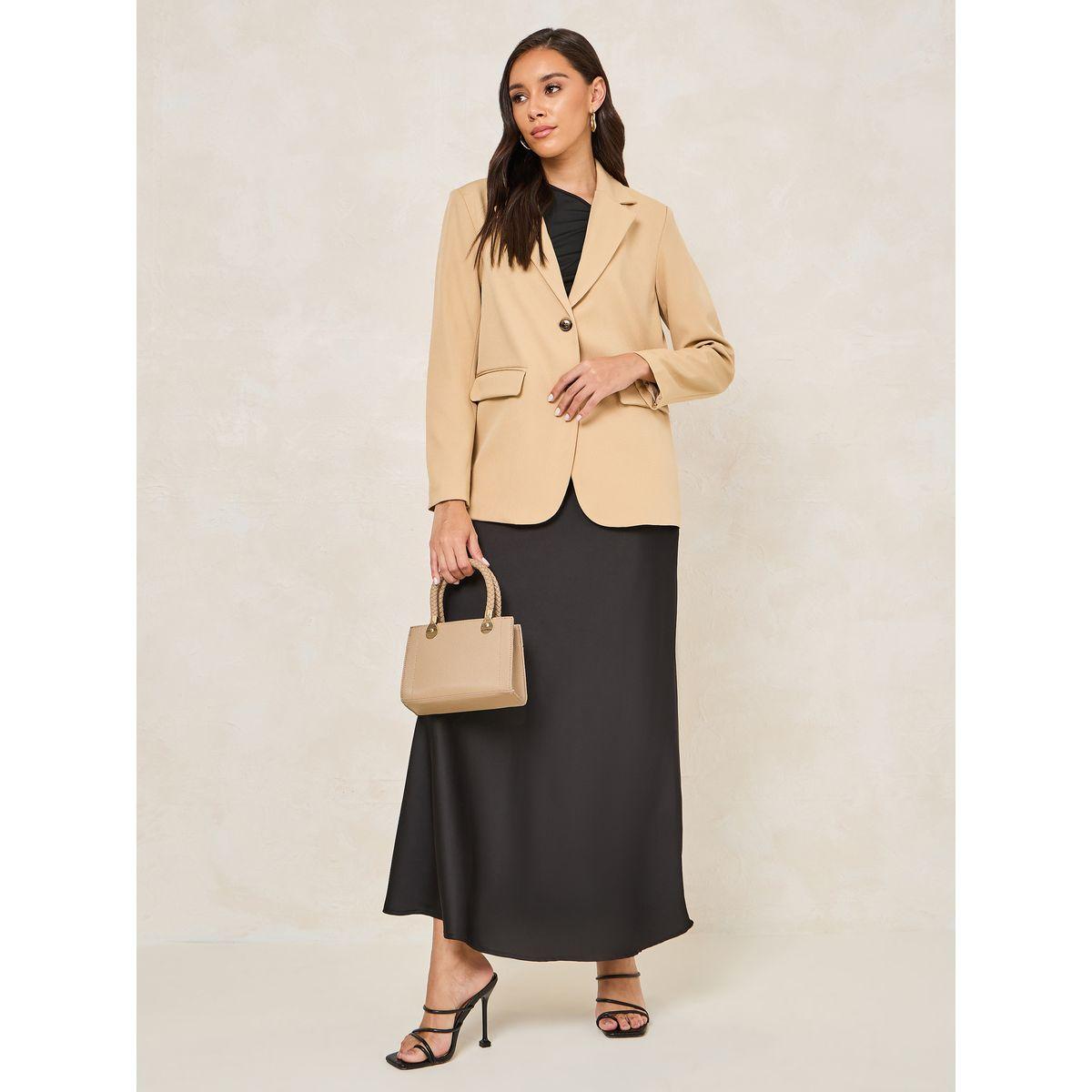 بليزر سادة بقصة عادية مع ازرار-women-clothing-coatsandjackets-blazers-image-4