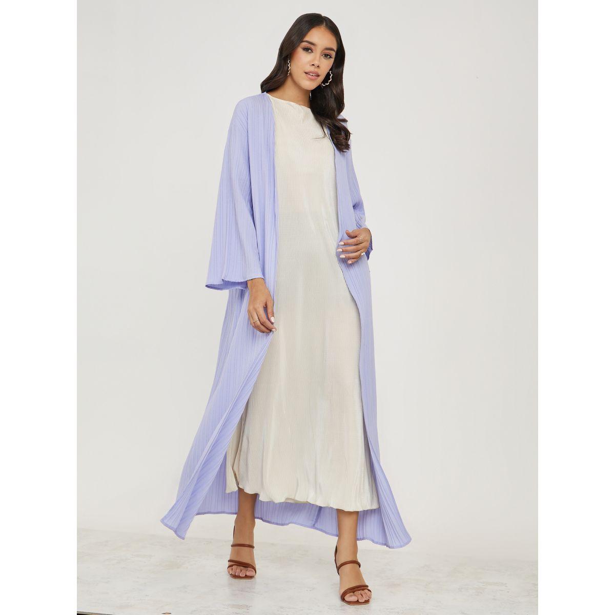 Styli Textured Regular Fit Maxi Length Kimono-women-clothing-shirtsandblouses-shirts-image-1