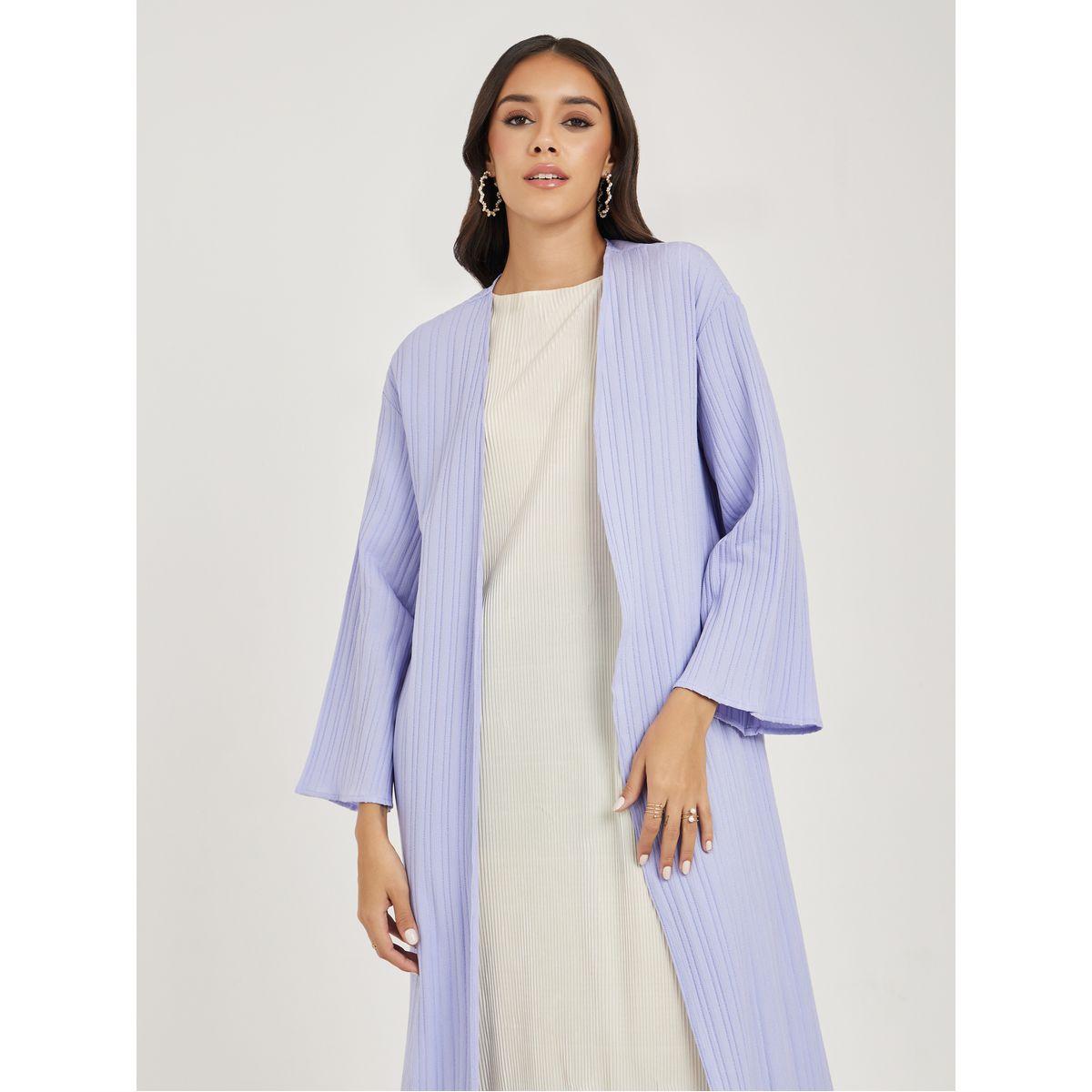 Styli Textured Regular Fit Maxi Length Kimono-women-clothing-shirtsandblouses-shirts-image-2
