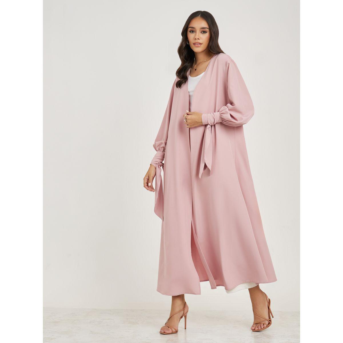 Styli Regular Maxi Length Kimono with Tie Volume Sleeve-women-clothing-shirtsandblouses-shirts-image-4