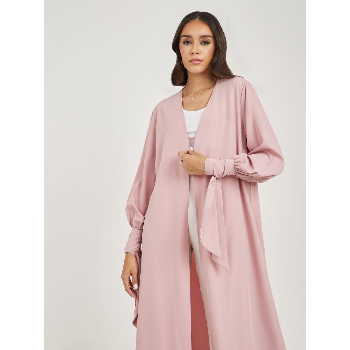 Styli Regular Maxi Length Kimono with Tie Volume Sleeve-women-clothing-shirtsandblouses-shirts-image-3