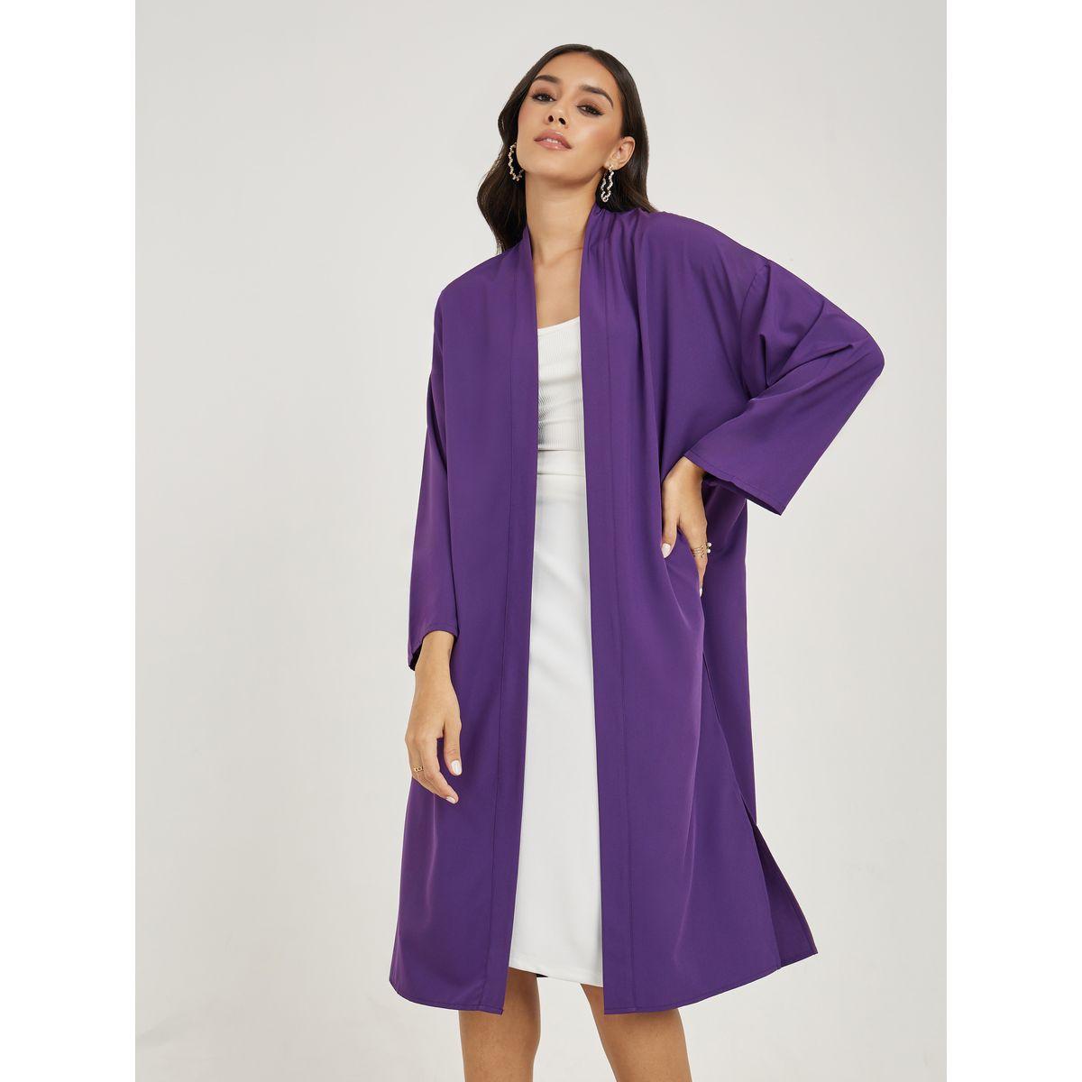 كيمونو بطول الركبة وشق جانبي-women-clothing-shirtsandblouses-shirts-image-2