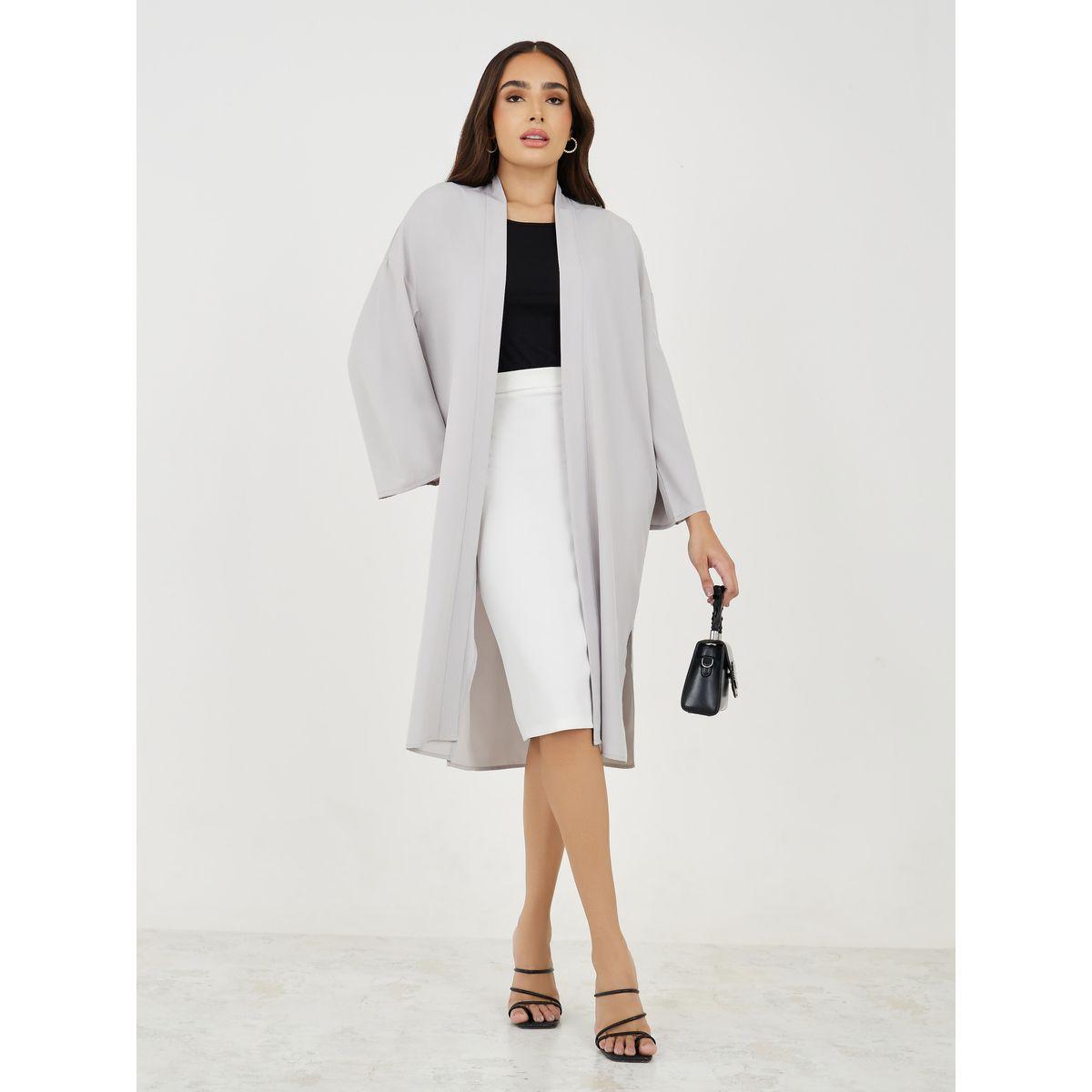 كيمونو ميدي مفتوح مع شق جانبي-women-clothing-shirtsandblouses-shirts-image-2
