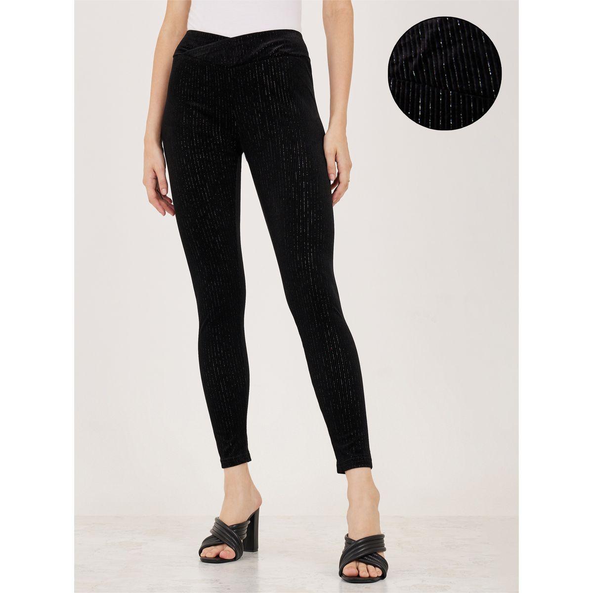 ليقنز محبوك بنسيج لوريكس مع خصر بنمط كروس-women-clothing-bottoms-leggings-image-1