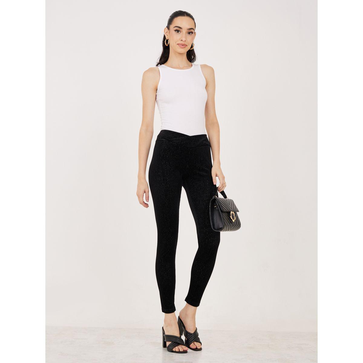 ليقنز محبوك بنسيج لوريكس مع خصر بنمط كروس-women-clothing-bottoms-leggings-image-2