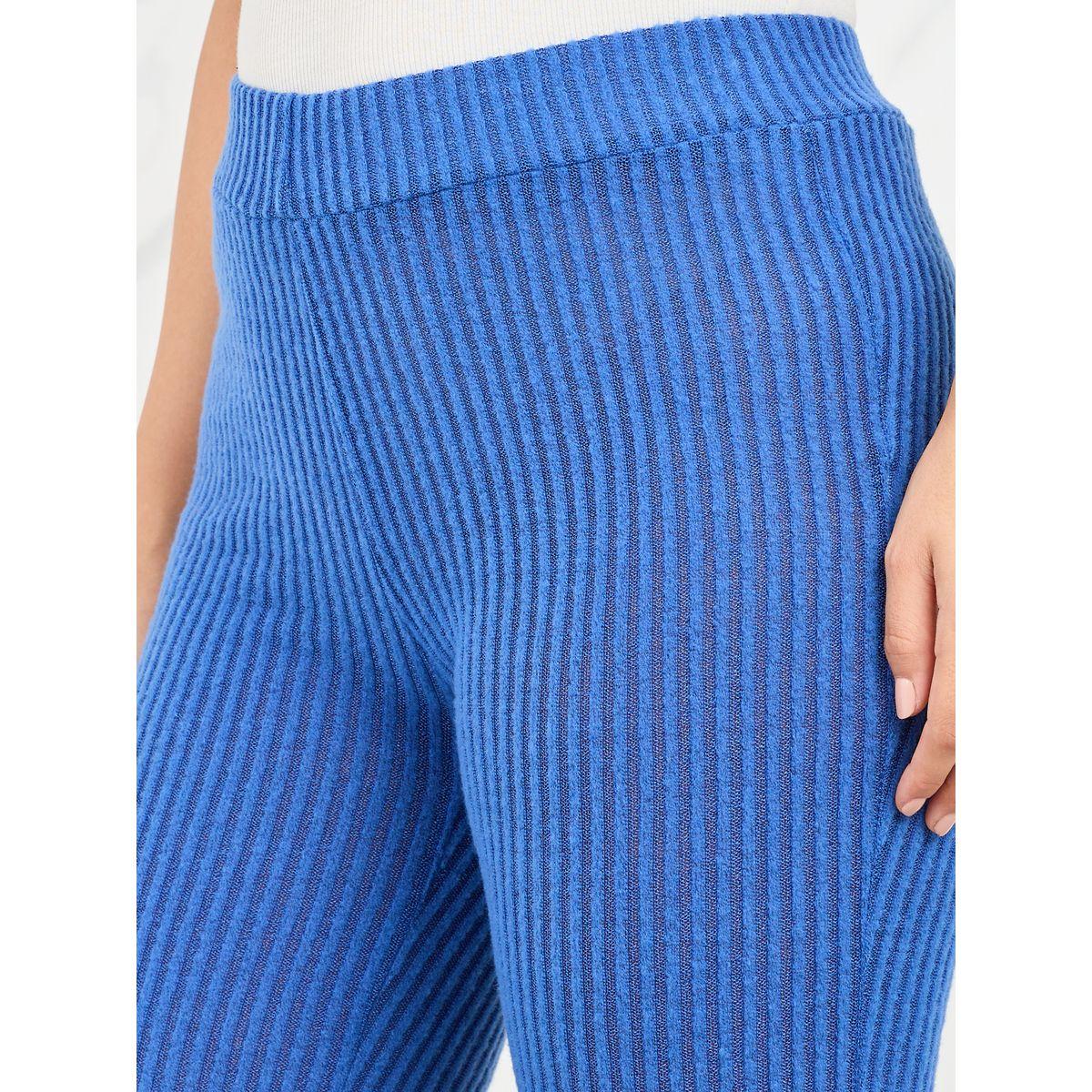 بنطال مضلعبحافة واسعة مع خصر مطاطي-women-clothing-bottoms-trousers-image-3