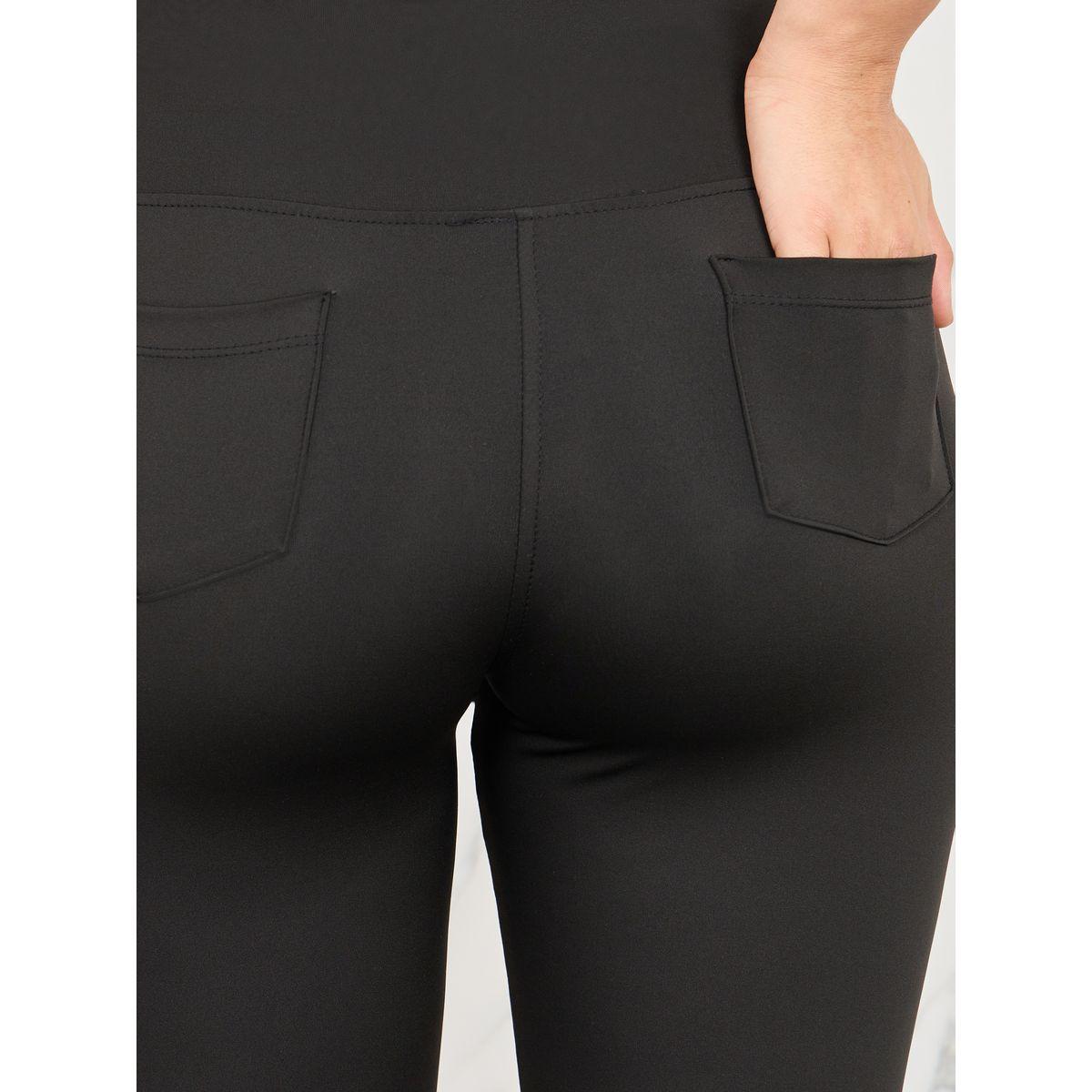 Styli Solid Back Pocket Detail Leggings-women-clothing-bottoms-leggings-image-3
