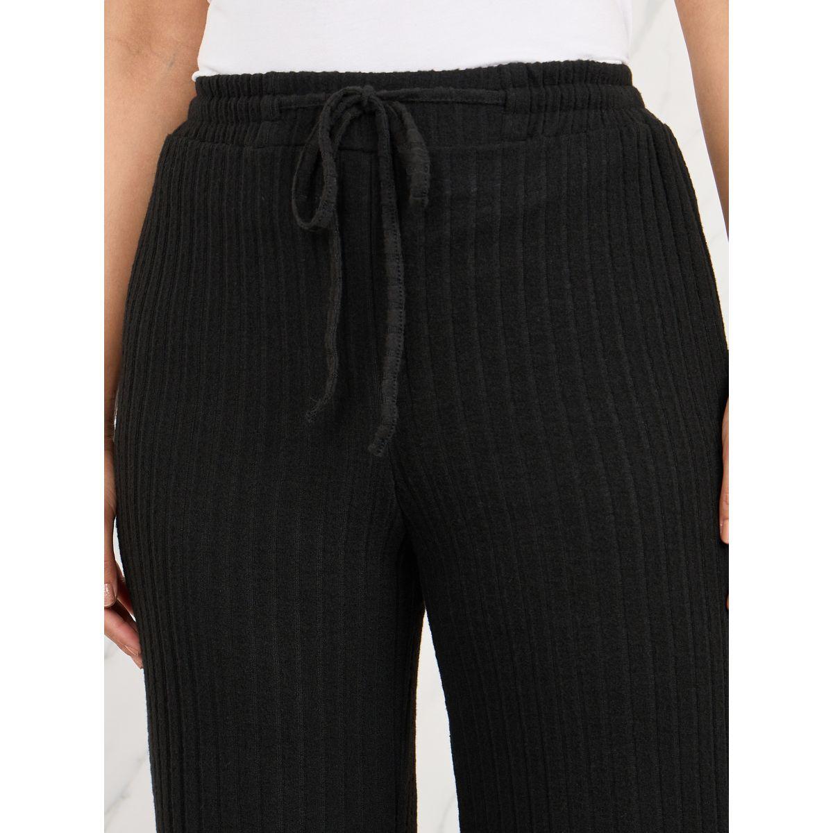بنطال مضلع بقصة مستقيمة مع اربطة-women-clothing-bottoms-trousers-image-3
