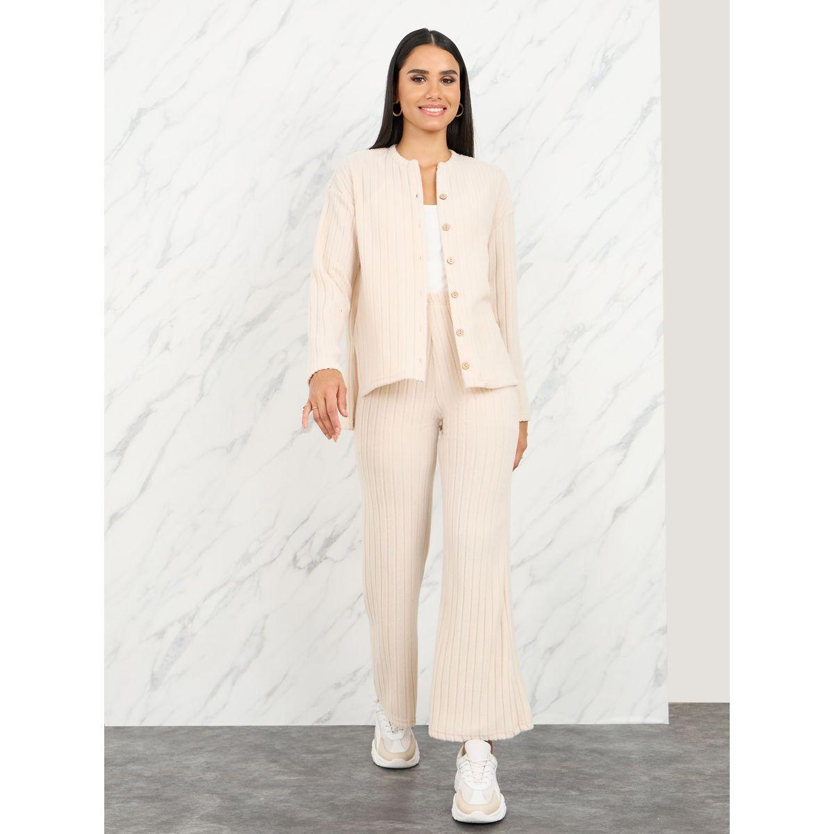 مجموعة من بنطال وبلوزة بياقة ماندارين-women-clothing-coordsets-image-1