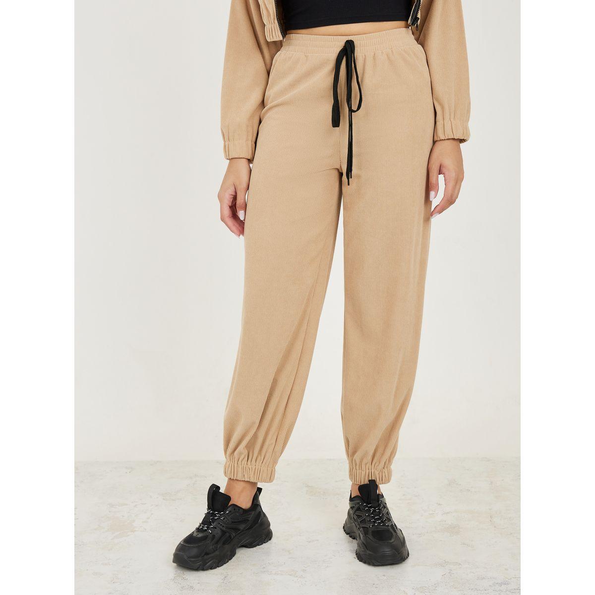 Styli Flap Pocket Contrast Zipper Up Jacket & Joggers Set-women-clothing-coordsets-image-3