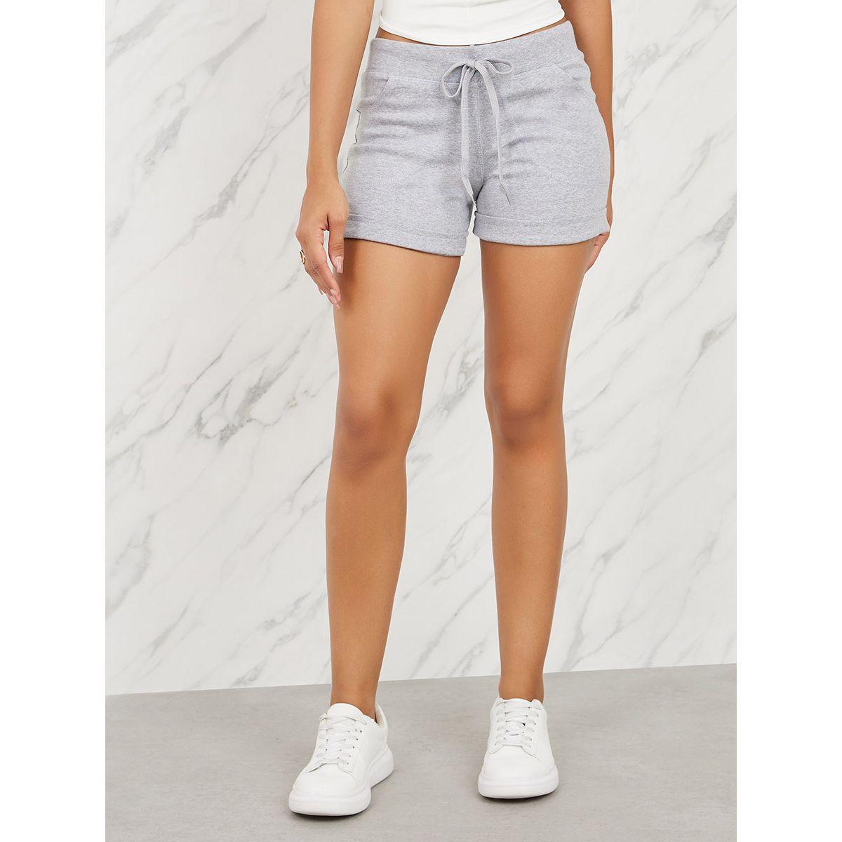 Styli Roll Up Hem Drawcord Waist Shorts with Pockets-women-clothing-bottoms-shorts-image-1