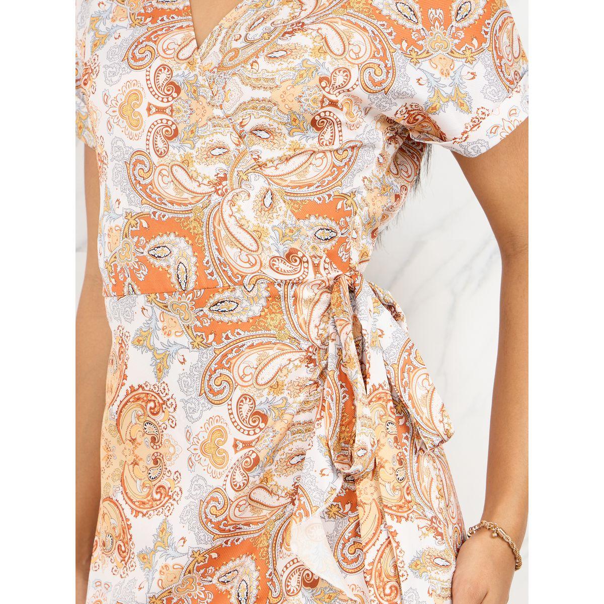Styli Bohemian Print Ruffle Asymmetric Hem Wrap Midi Dress-women-clothing-dresses-image-3
